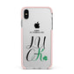 Happy St Patricks Day Luck Apple iPhone Xs Max Impact Case Pink Edge on Silver Phone