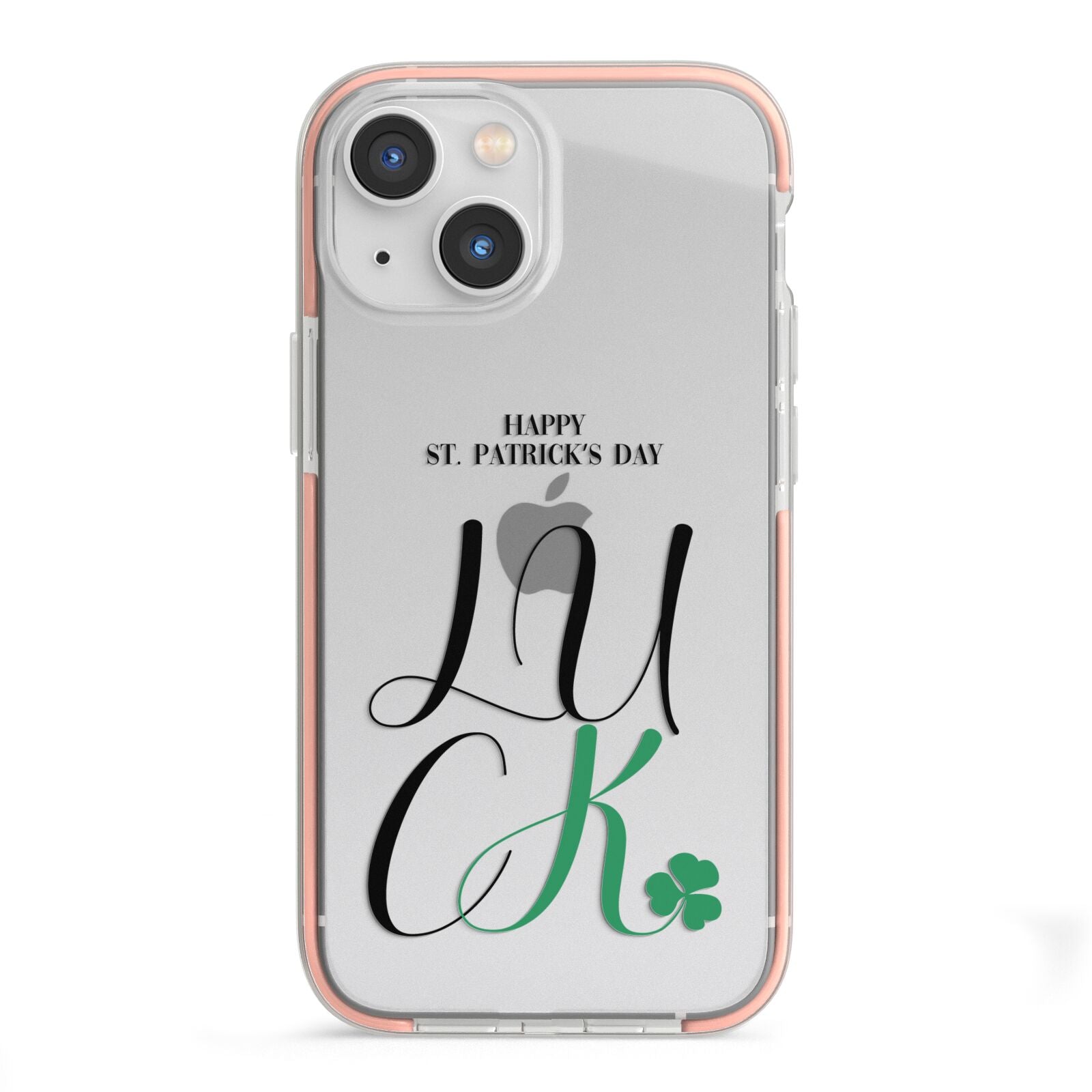 Happy St Patricks Day Luck iPhone 13 Mini TPU Impact Case with Pink Edges