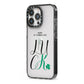 Happy St Patricks Day Luck iPhone 13 Pro Black Impact Case Side Angle on Silver phone