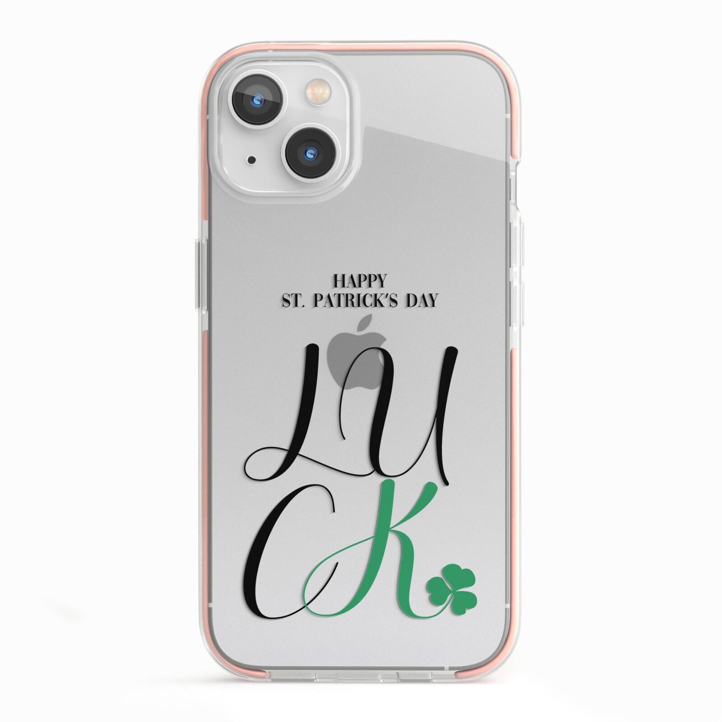 Happy St Patricks Day Luck iPhone 13 TPU Impact Case with Pink Edges