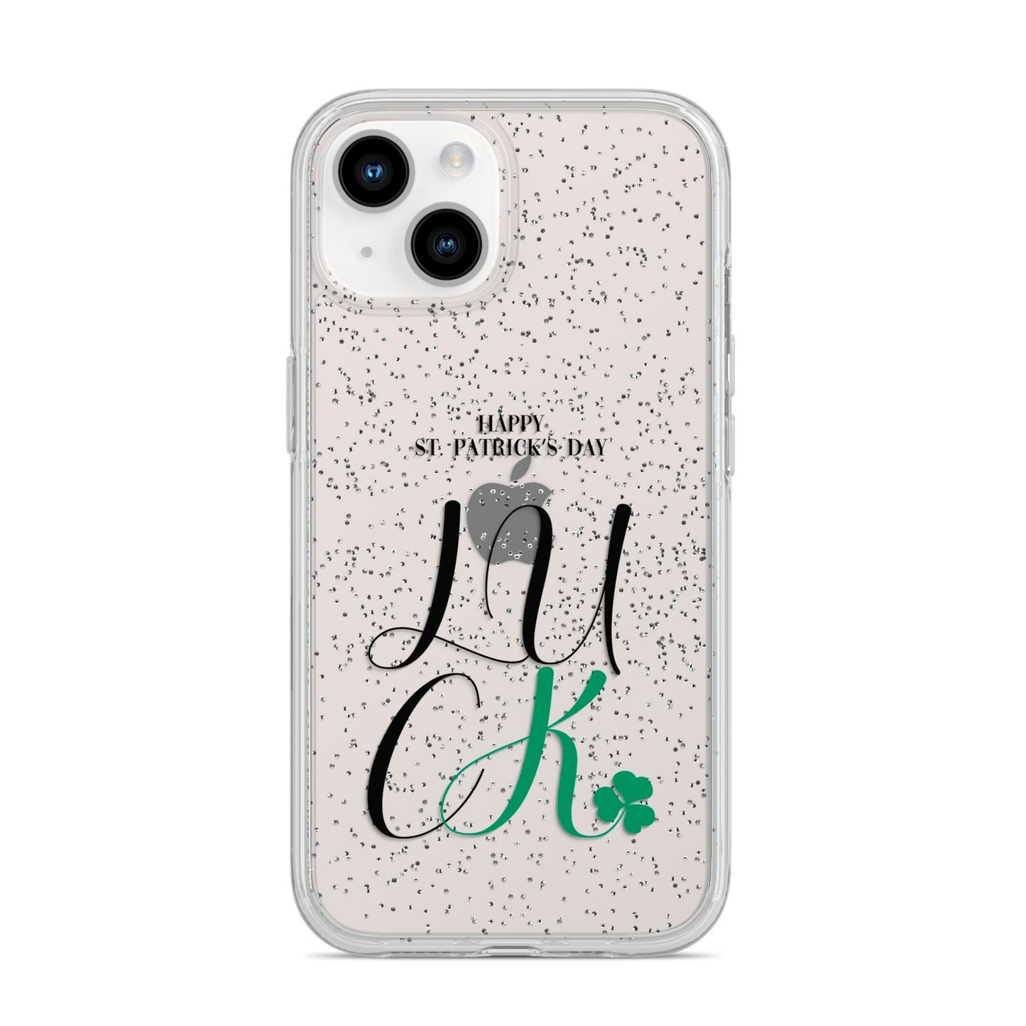 Happy St Patricks Day Luck iPhone 14 Glitter Tough Case Starlight