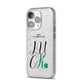 Happy St Patricks Day Luck iPhone 14 Pro Glitter Tough Case Silver Angled Image