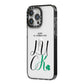 Happy St Patricks Day Luck iPhone 14 Pro Max Black Impact Case Side Angle on Silver phone