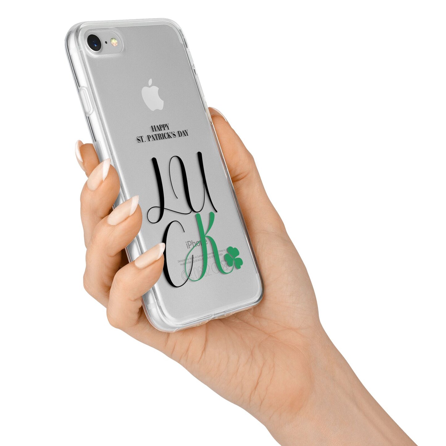Happy St Patricks Day Luck iPhone 7 Bumper Case on Silver iPhone Alternative Image