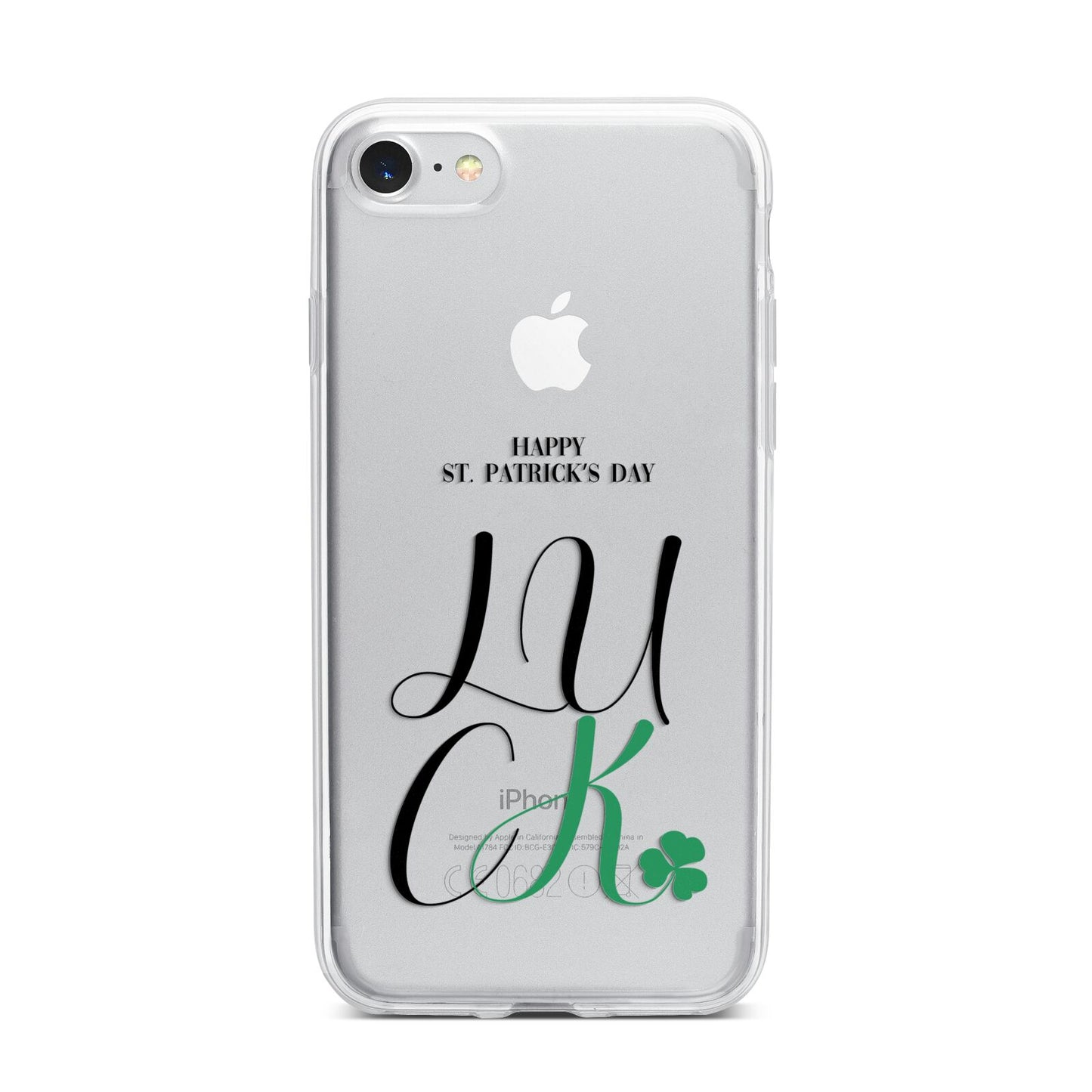 Happy St Patricks Day Luck iPhone 7 Bumper Case on Silver iPhone