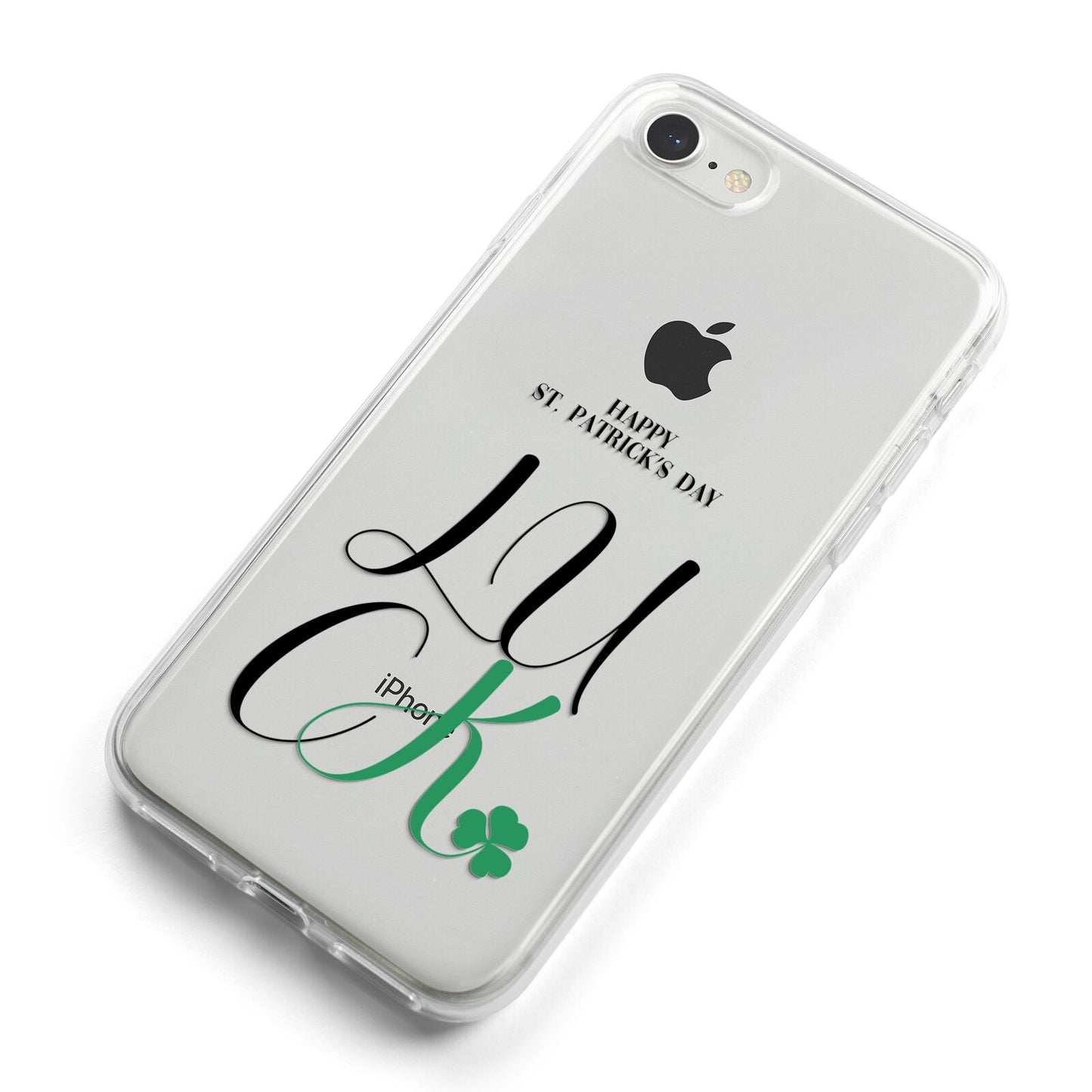 Happy St Patricks Day Luck iPhone 8 Bumper Case on Silver iPhone Alternative Image