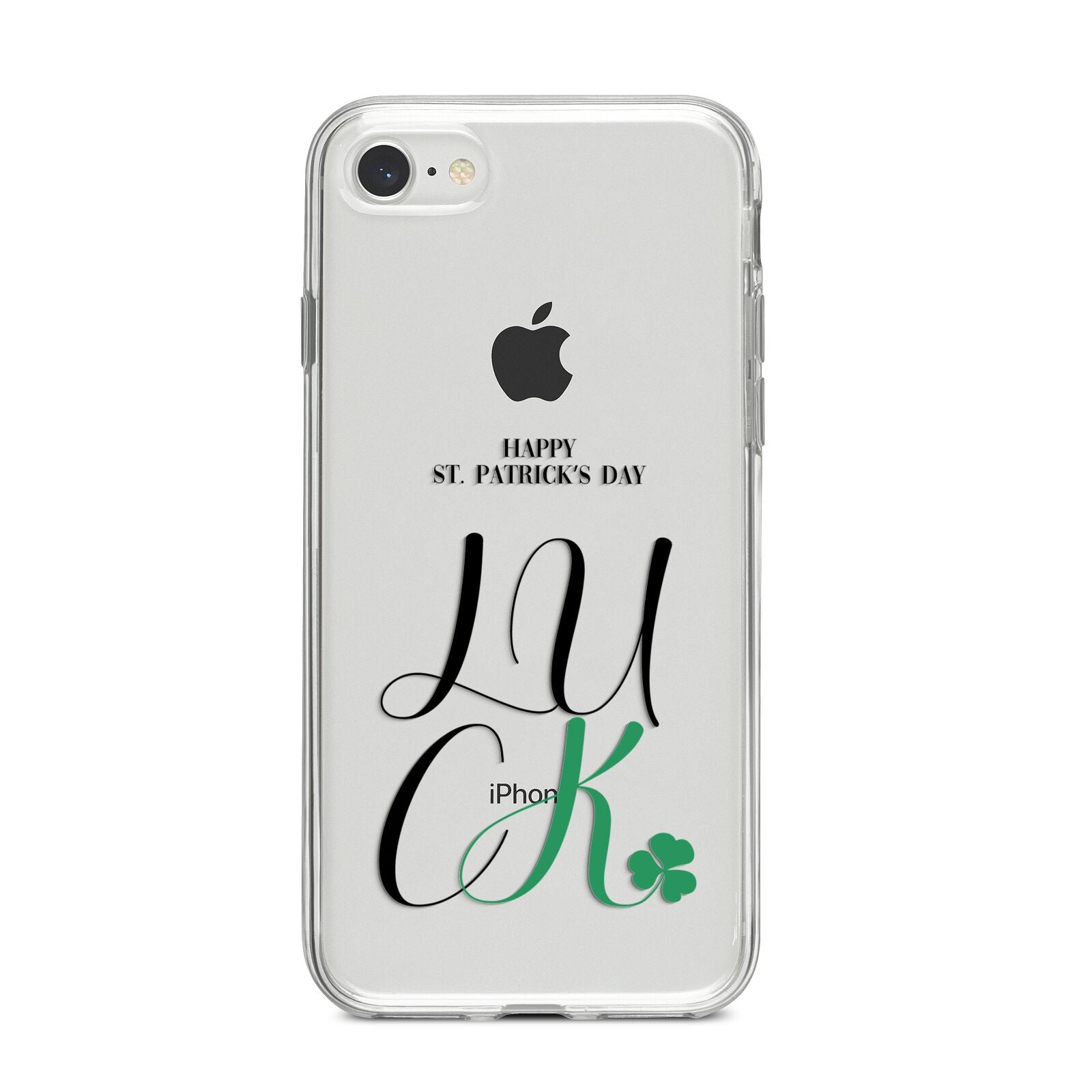 Happy St Patricks Day Luck iPhone 8 Bumper Case on Silver iPhone