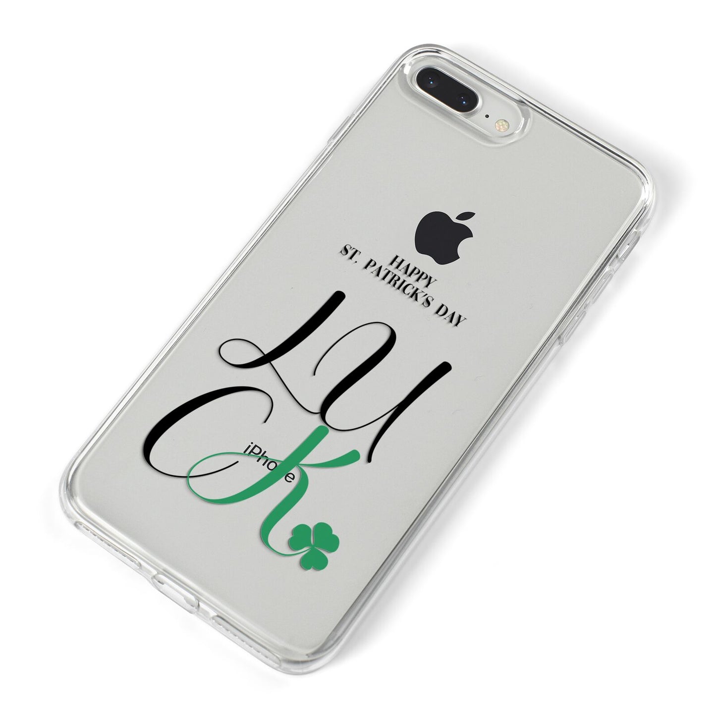 Happy St Patricks Day Luck iPhone 8 Plus Bumper Case on Silver iPhone Alternative Image
