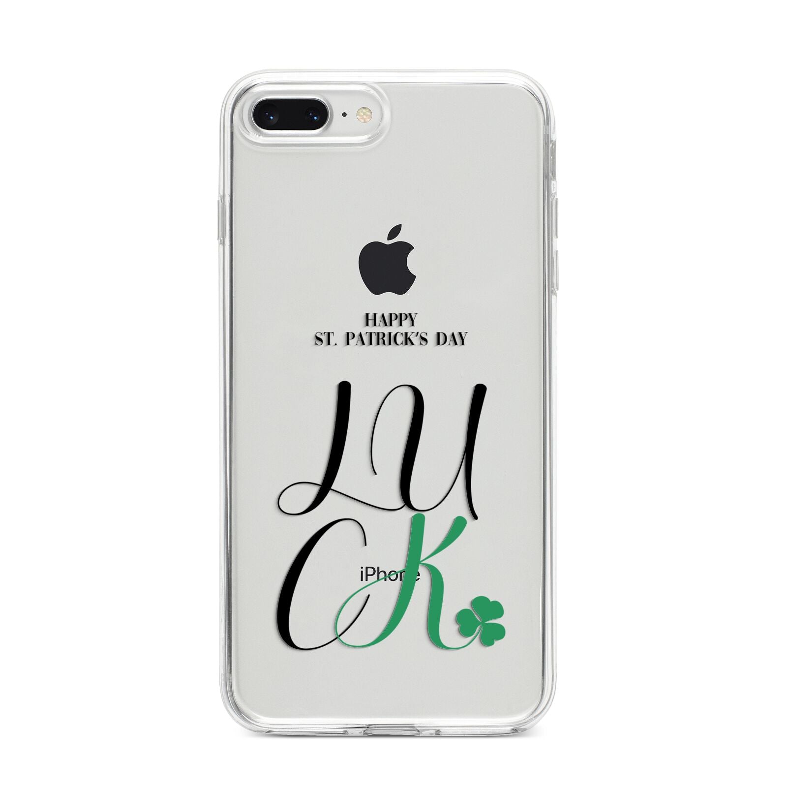 Happy St Patricks Day Luck iPhone 8 Plus Bumper Case on Silver iPhone
