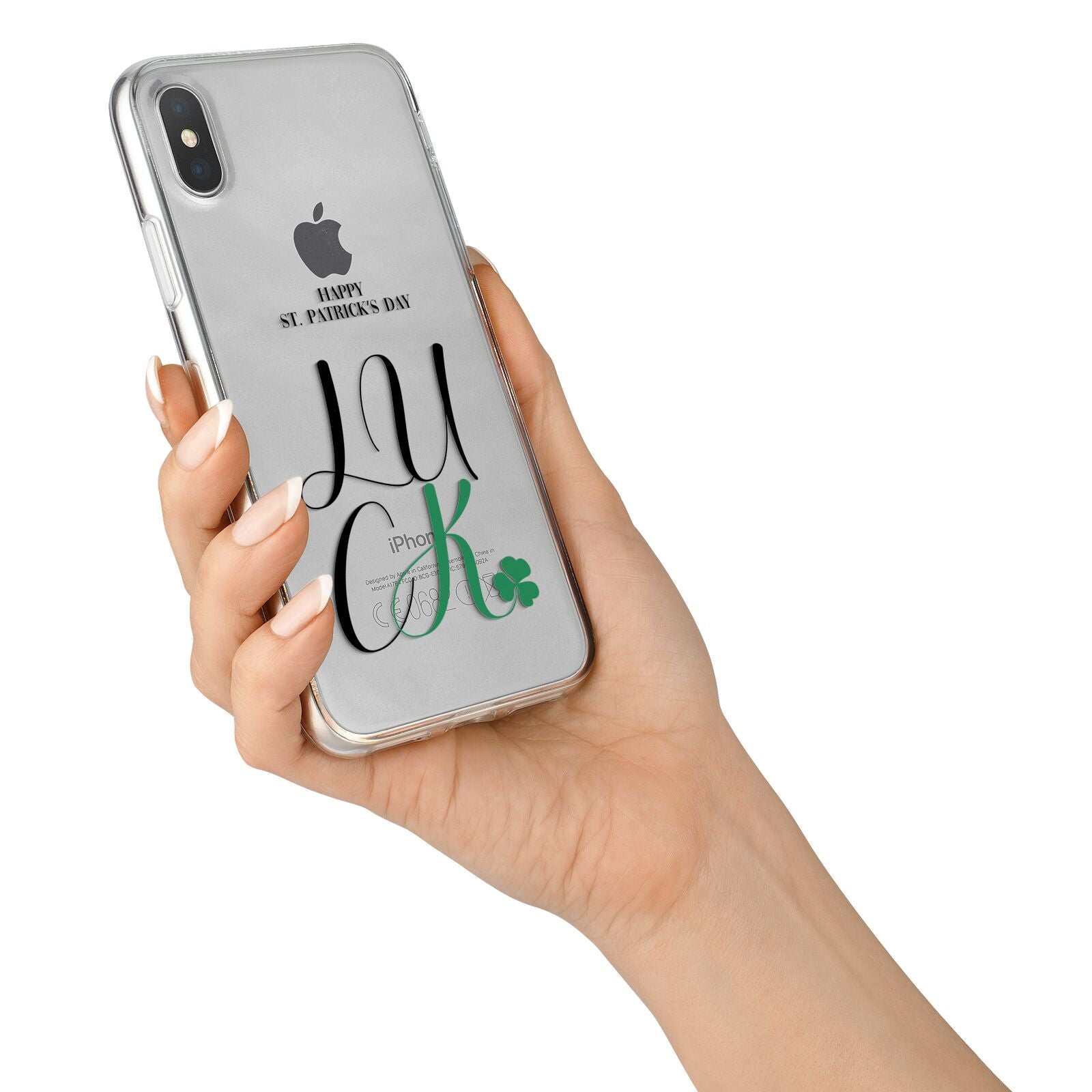 Happy St Patricks Day Luck iPhone X Bumper Case on Silver iPhone Alternative Image 2