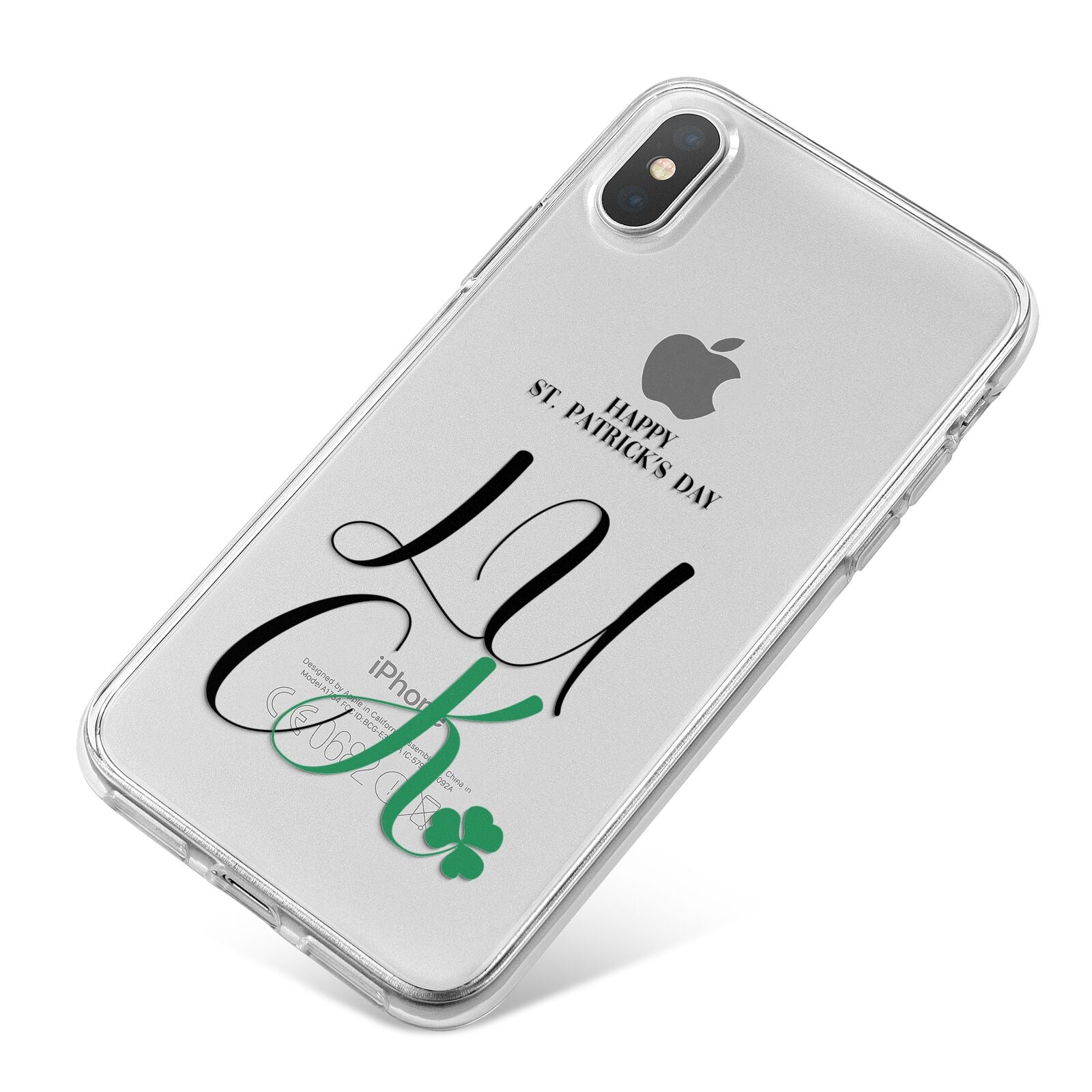 Happy St Patricks Day Luck iPhone X Bumper Case on Silver iPhone