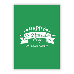 Happy St Patricks Day Personalised Greetings Card