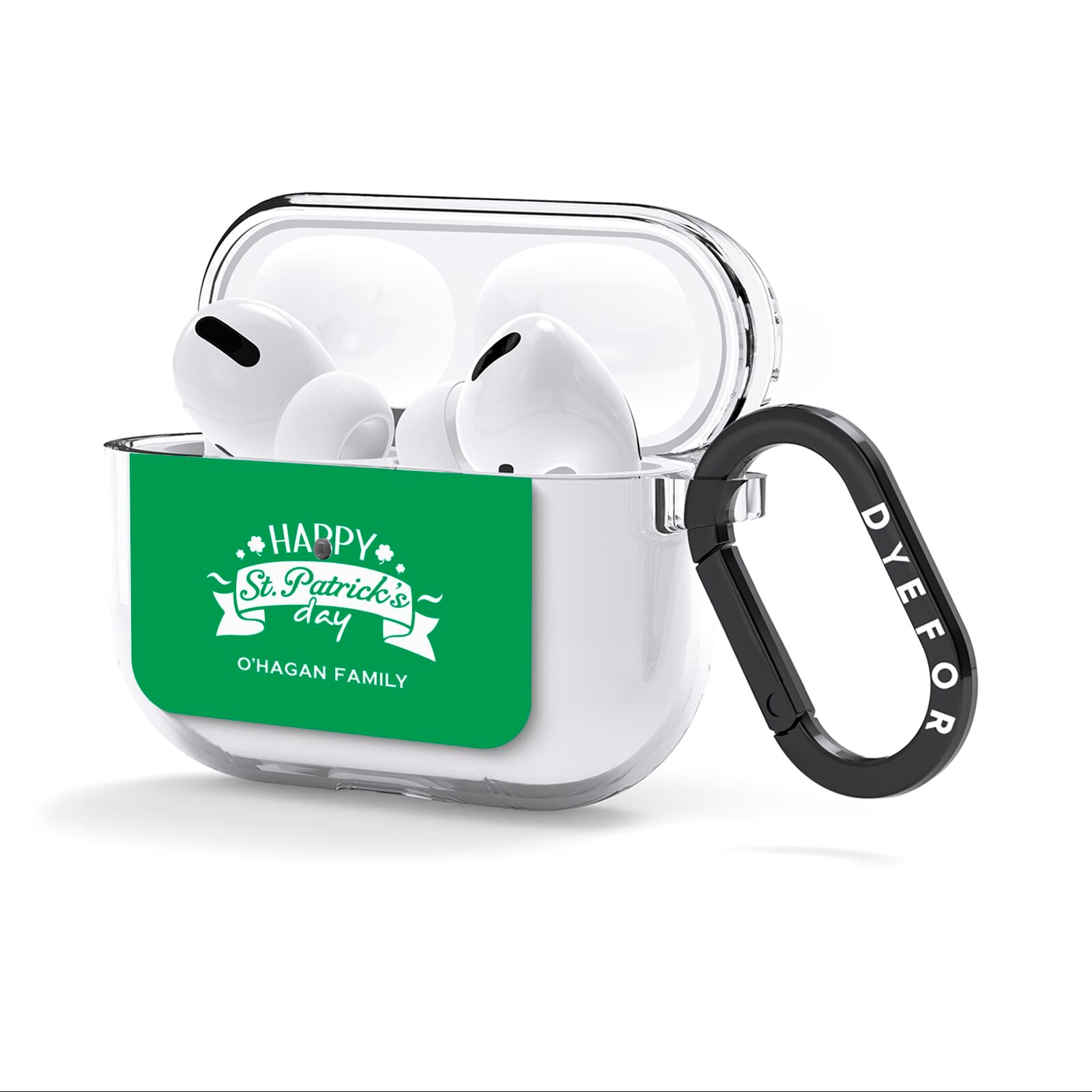 Happy St Patricks Day Personalised AirPods Clear Case 3rd Gen Side Image