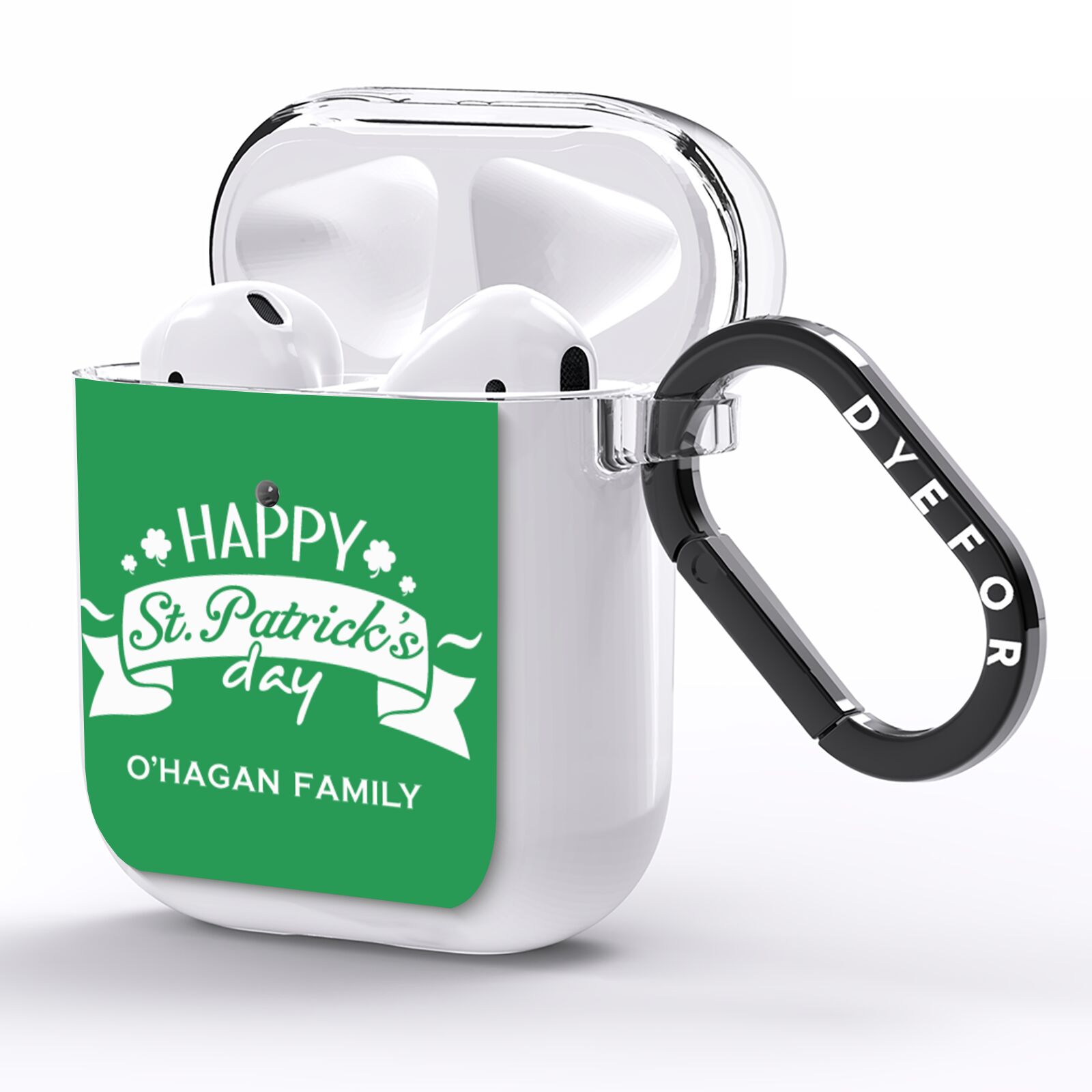 Happy St Patricks Day Personalised AirPods Clear Case Side Image