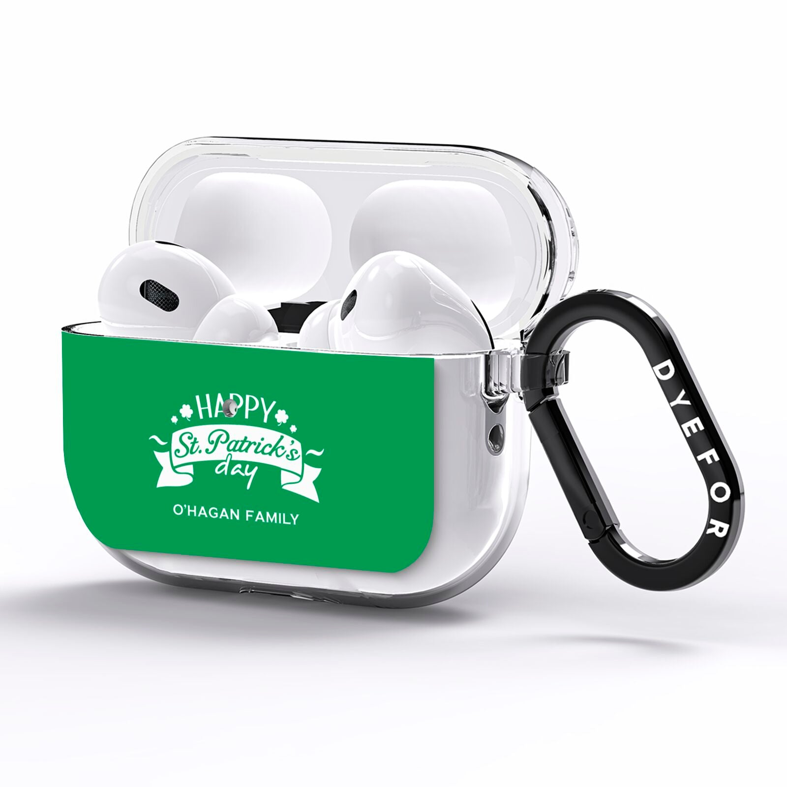 Happy St Patricks Day Personalised AirPods Pro Clear Case Side Image
