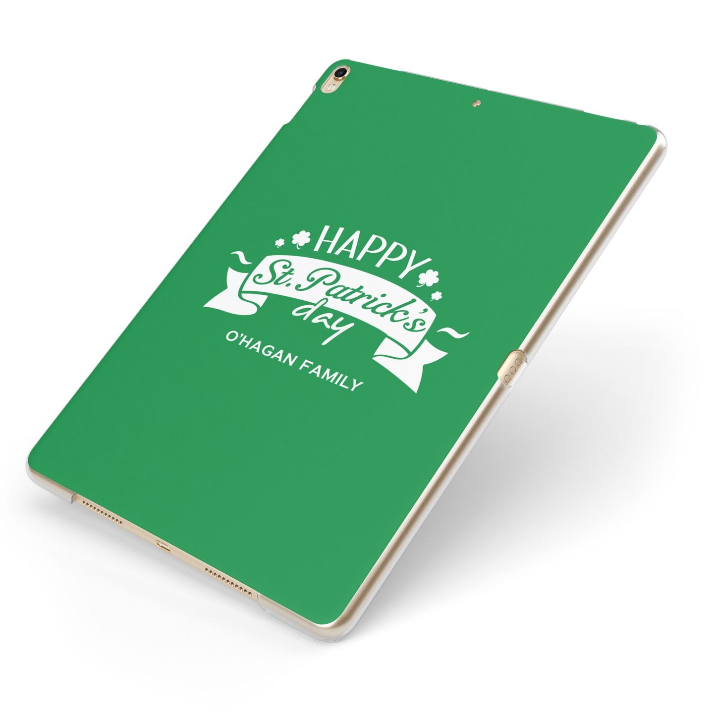 Happy St Patricks Day Personalised Apple iPad Case on Gold iPad Side View