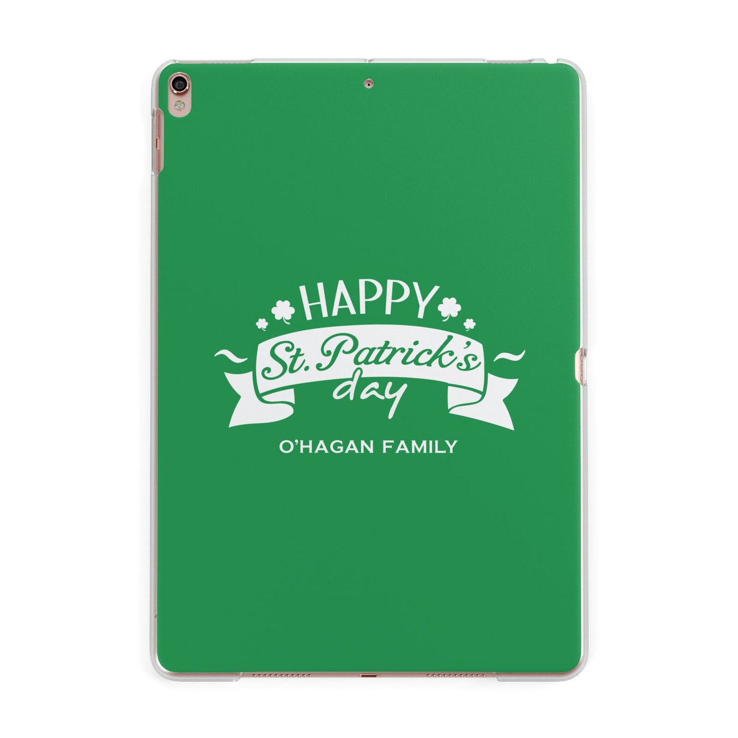 Happy St Patricks Day Personalised Apple iPad Rose Gold Case
