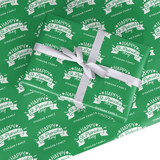 Happy St Patricks Day Personalised Custom Wrapping Paper