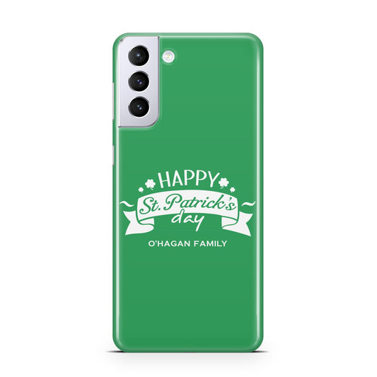 Happy St Patricks Day Personalised Samsung S21 Plus Phone Case
