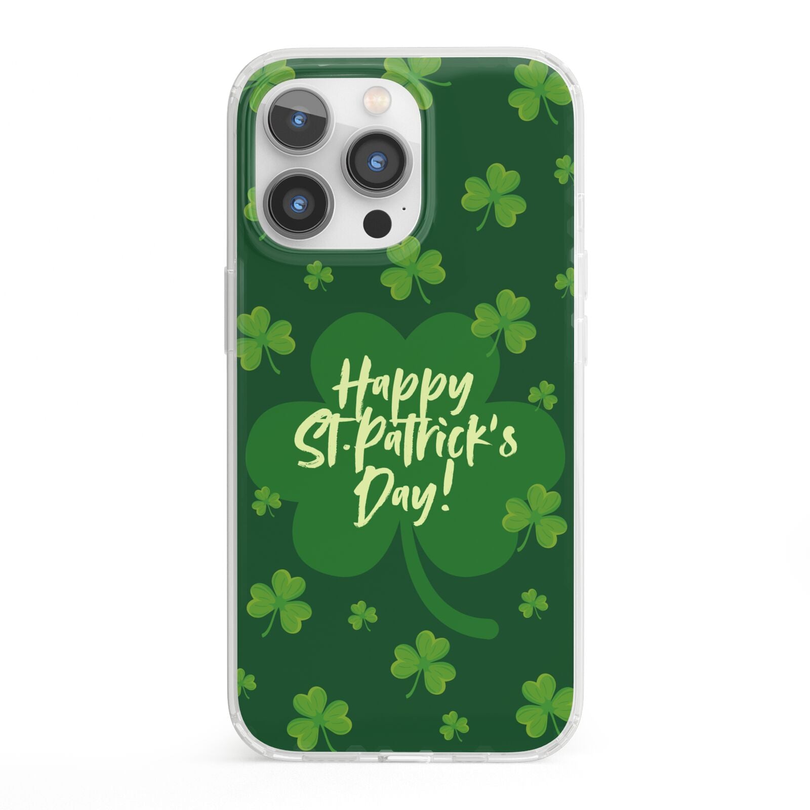 Happy St Patricks Day iPhone 13 Pro Clear Bumper Case