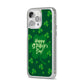Happy St Patricks Day iPhone 14 Pro Max Clear Tough Case Silver Angled Image