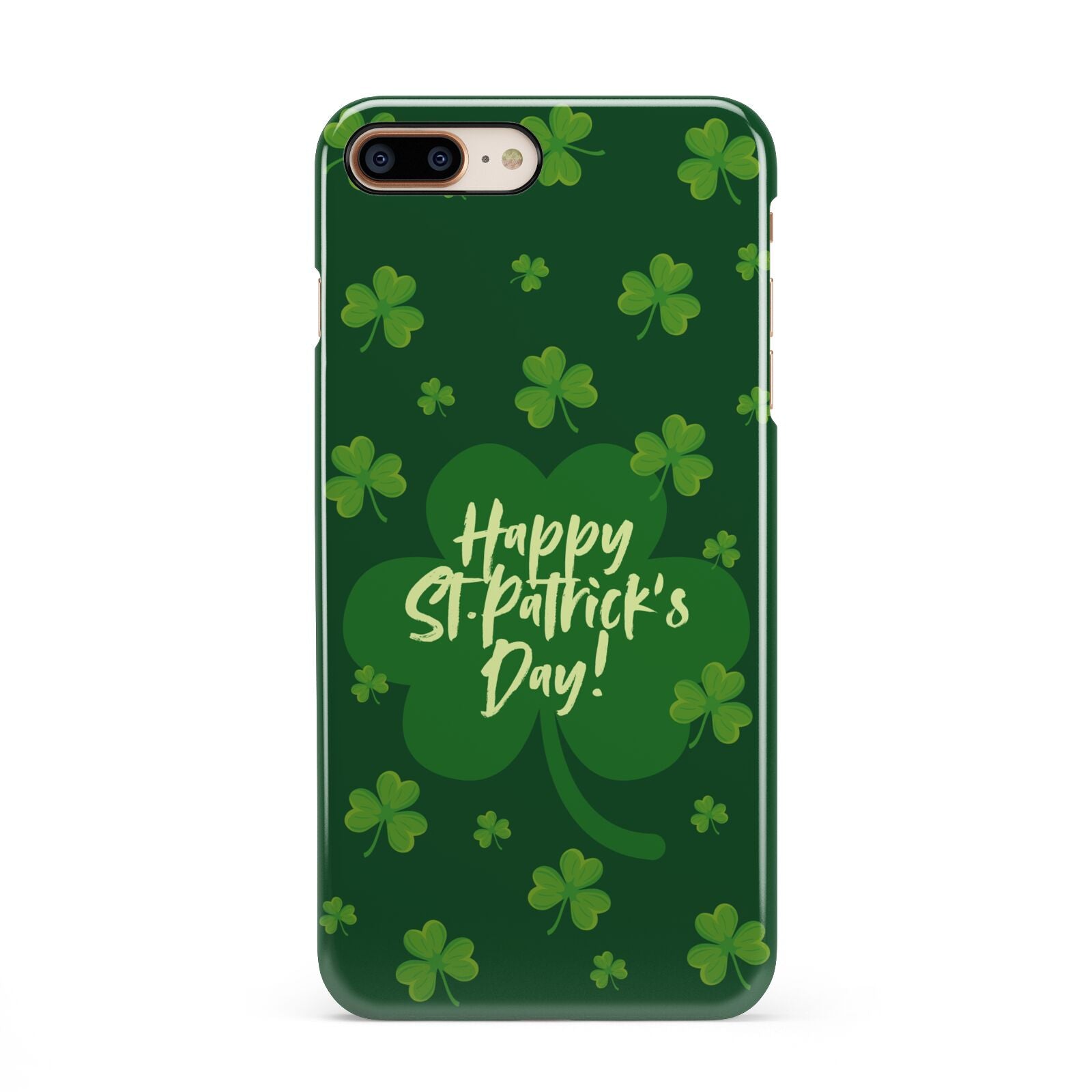 Happy St Patricks Day iPhone 8 Plus 3D Snap Case on Gold Phone