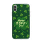 Happy St Patricks Day iPhone X Bumper Case on Silver iPhone Alternative Image 1