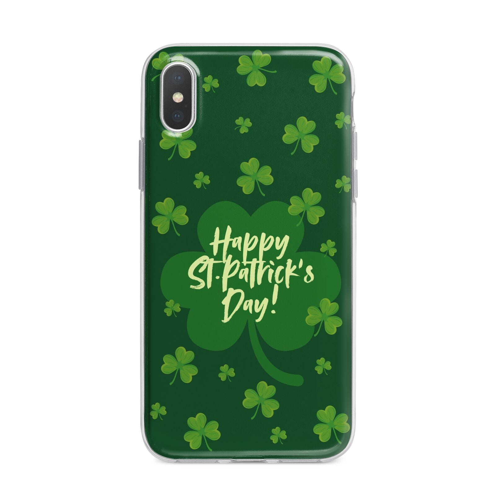 Happy St Patricks Day iPhone X Bumper Case on Silver iPhone Alternative Image 1