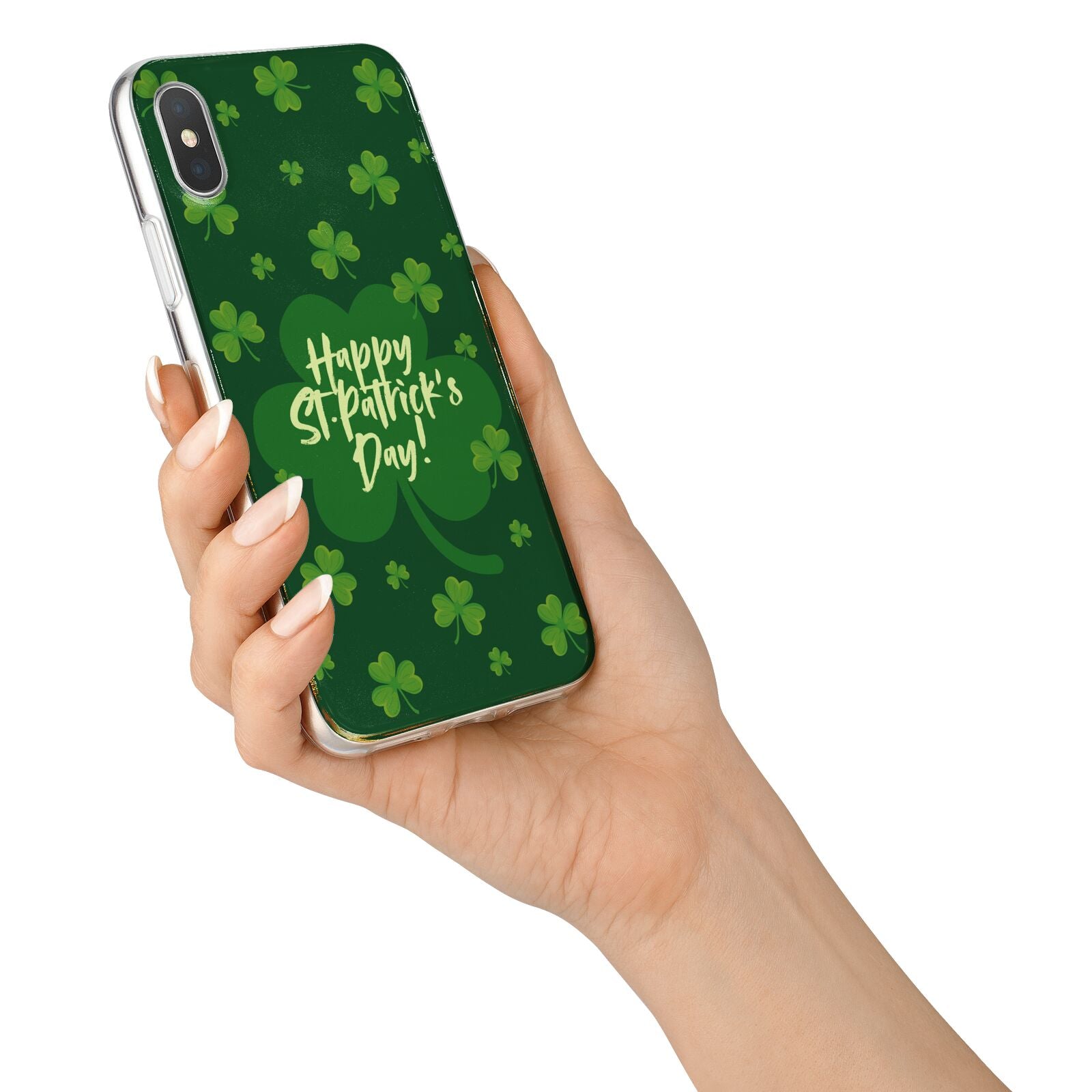Happy St Patricks Day iPhone X Bumper Case on Silver iPhone Alternative Image 2