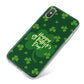 Happy St Patricks Day iPhone X Bumper Case on Silver iPhone