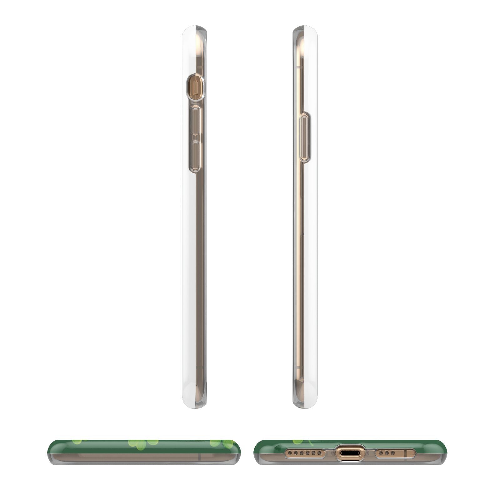 Happy St Patricks Day iPhone XS 3D Tough Case in Gold Angled Images