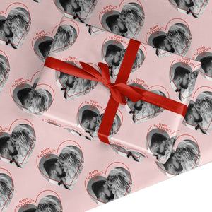 Happy Valentines Day Personalised Photo Wrapping Paper