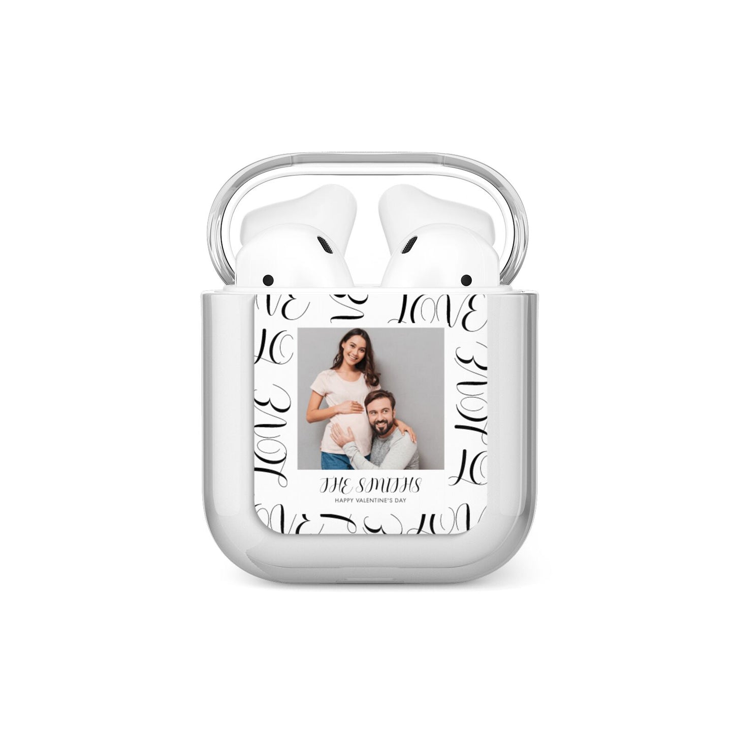 Happy Valentines Day Photo Upload AirPods Case