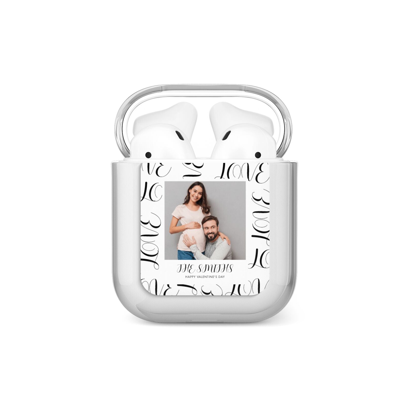 Happy Valentines Day Photo Upload AirPods Case