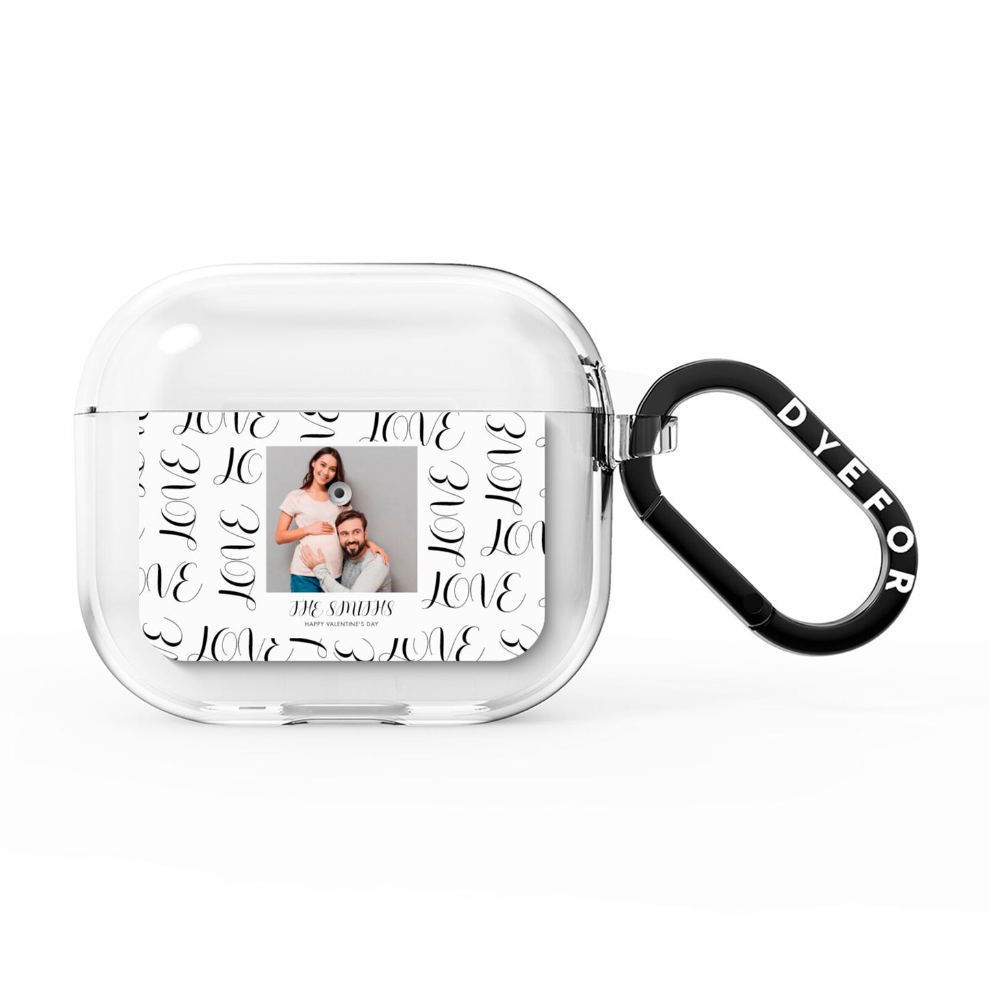 Happy Valentines Day Photo Upload AirPods Clear Case 3rd Gen