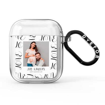 Happy Valentines Day Photo Upload AirPods Clear Case