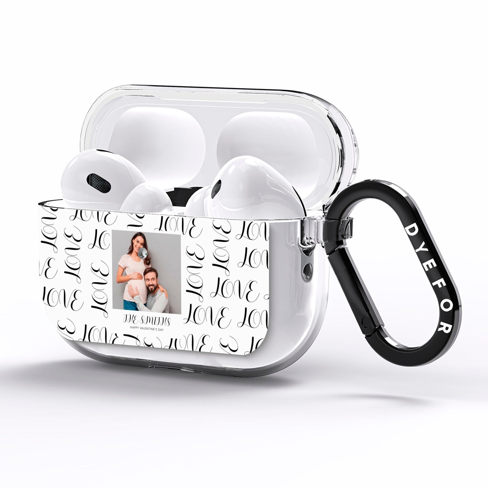 Happy Valentines Day Photo Upload AirPods Pro Clear Case Side Image