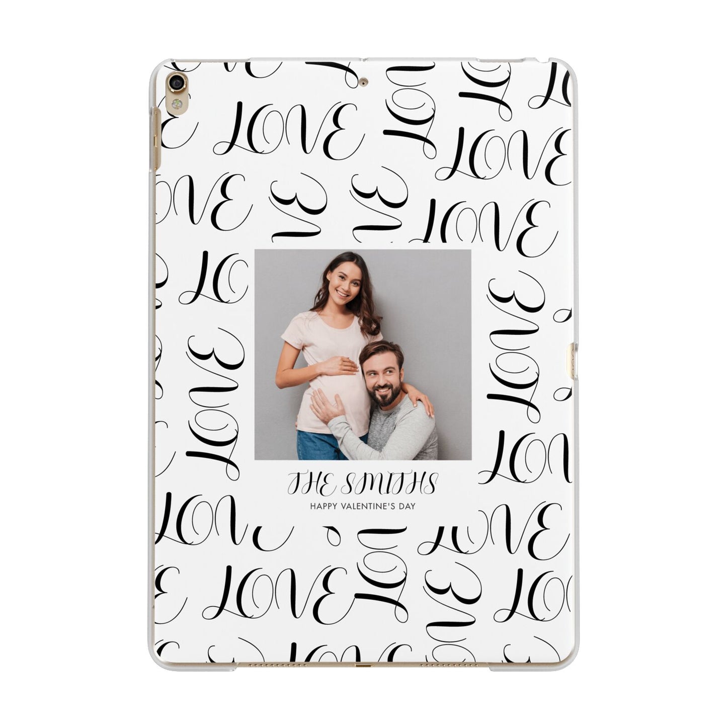 Happy Valentines Day Photo Upload Apple iPad Gold Case