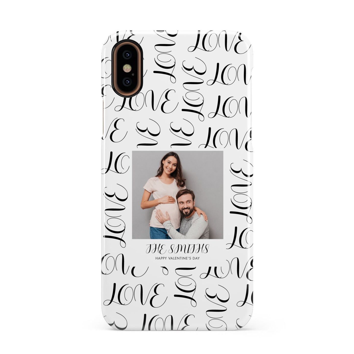 Happy Valentines Day Photo Upload Apple iPhone XS 3D Snap Case