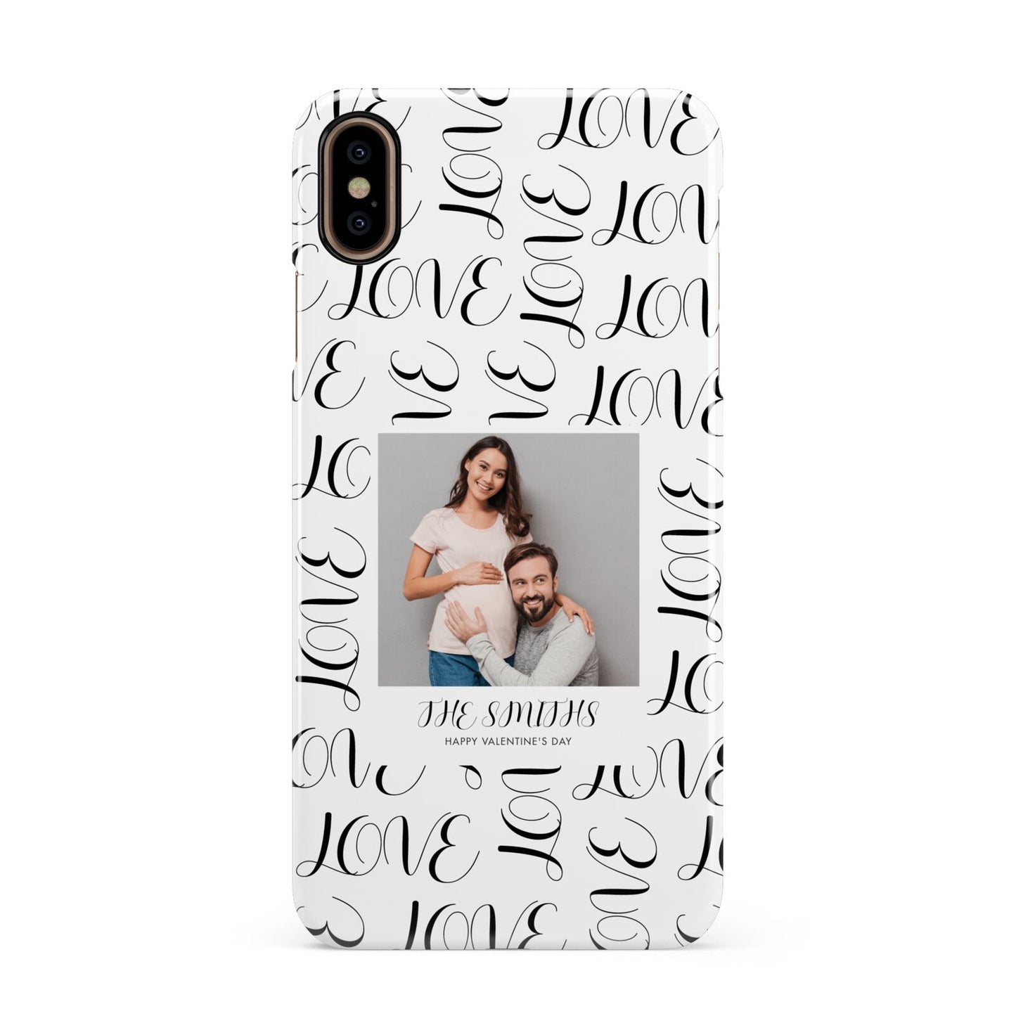 Happy Valentines Day Photo Upload Apple iPhone Xs Max 3D Snap Case