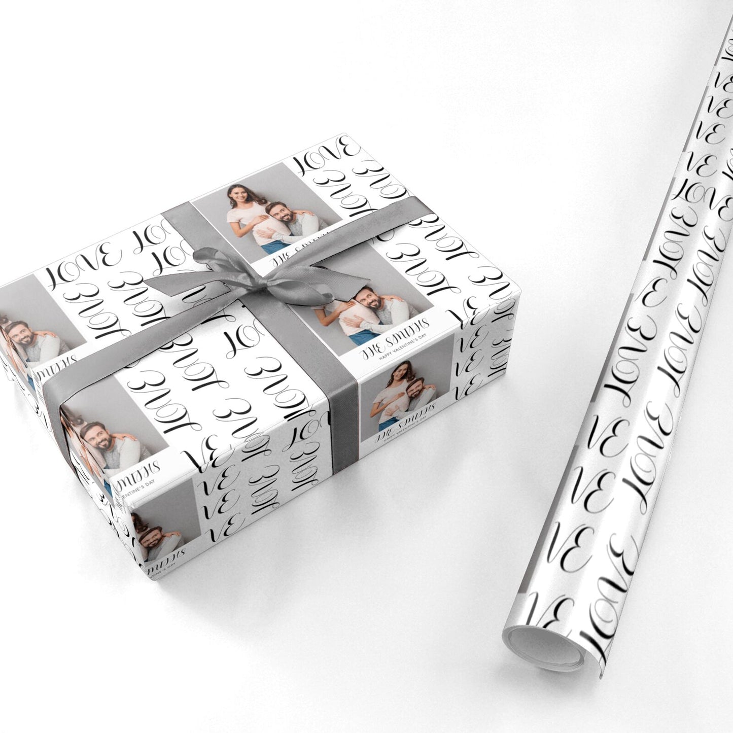 Happy Valentines Day Photo Upload Personalised Wrapping Paper
