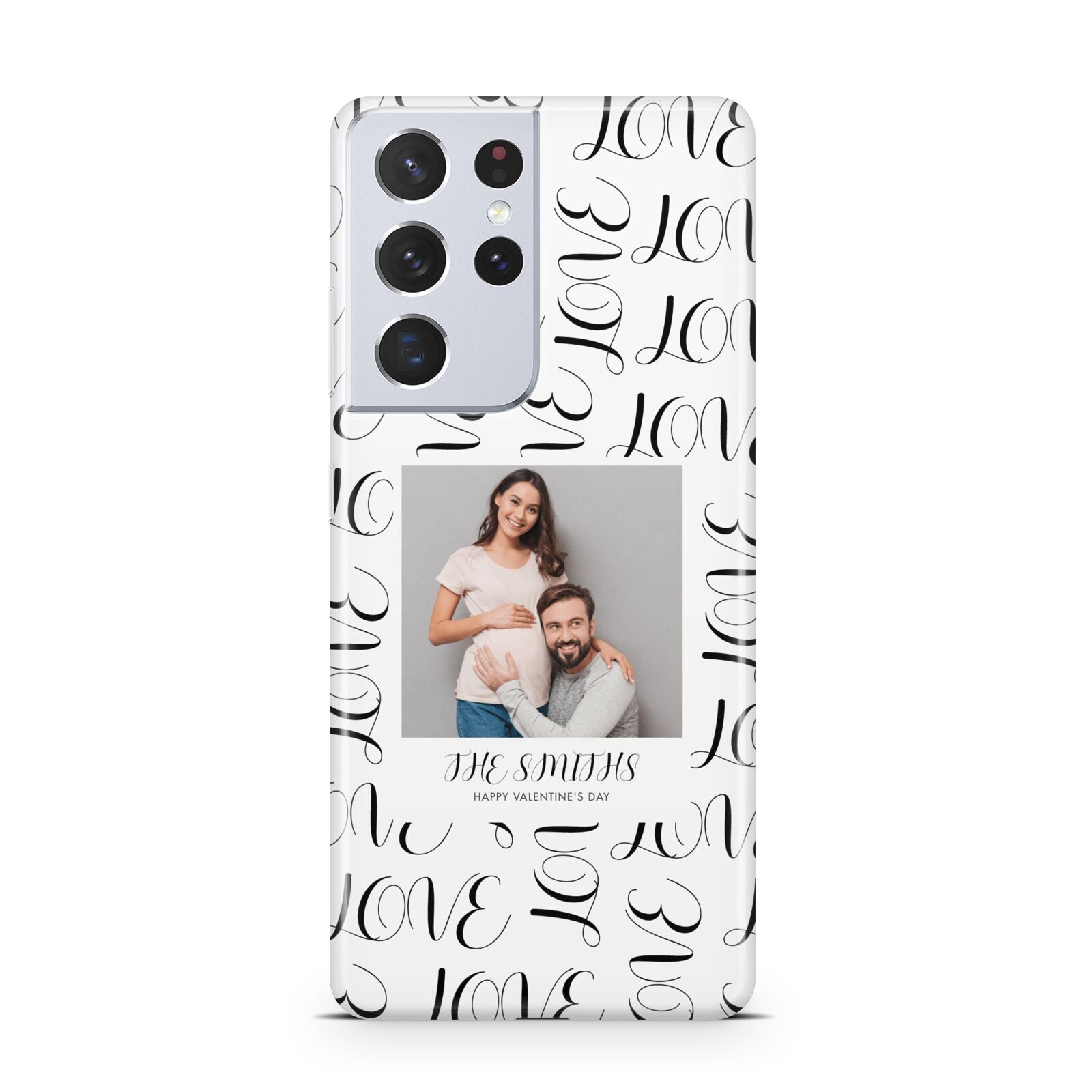Happy Valentines Day Photo Upload Samsung S21 Ultra Case