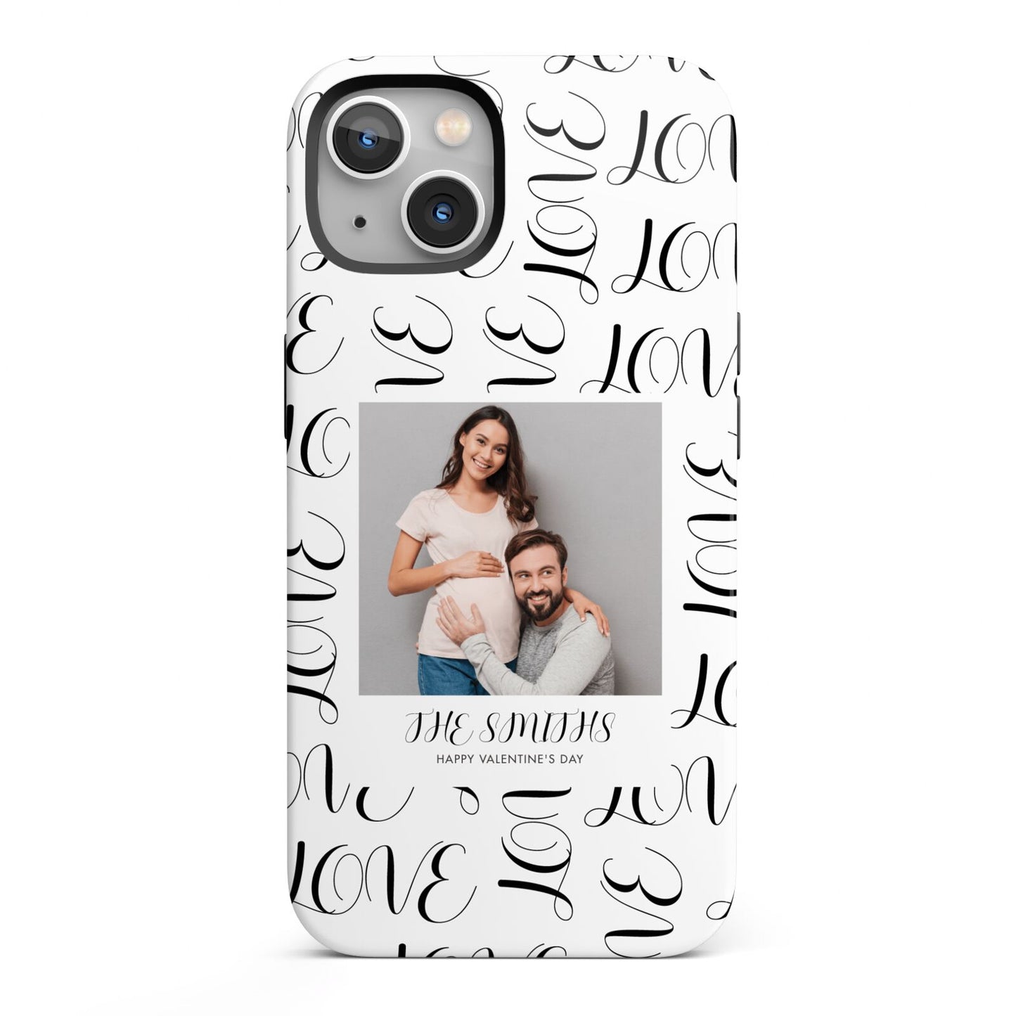 Happy Valentines Day Photo Upload iPhone 13 Full Wrap 3D Tough Case