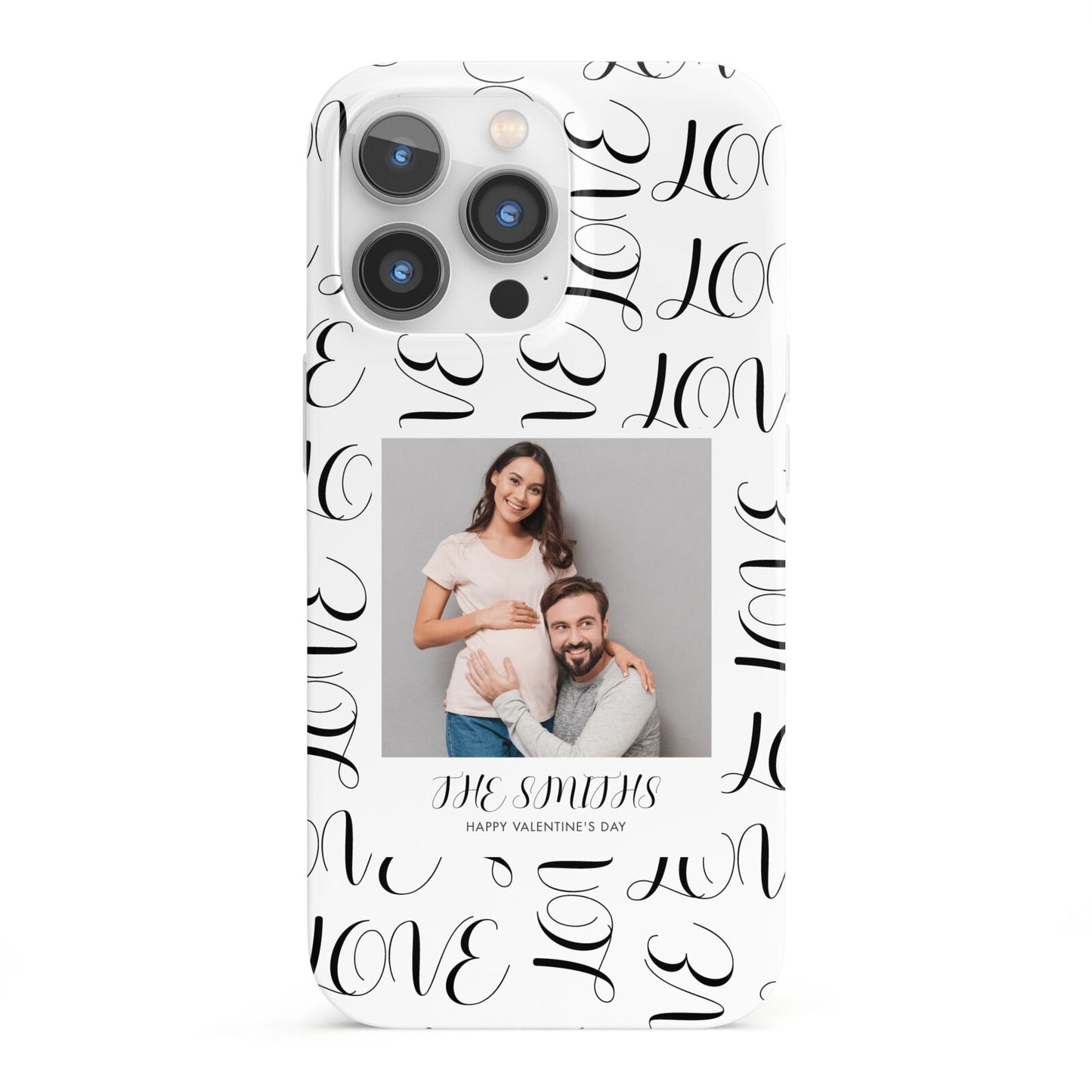 Happy Valentines Day Photo Upload iPhone 13 Pro Full Wrap 3D Snap Case