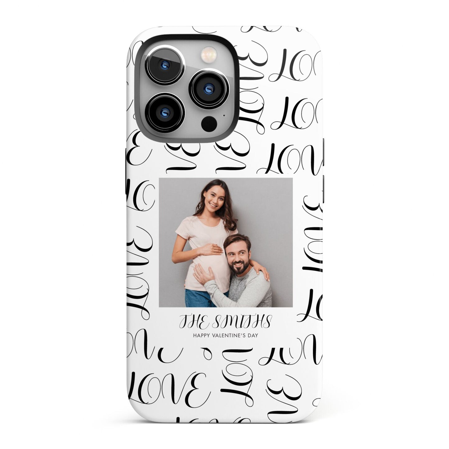 Happy Valentines Day Photo Upload iPhone 13 Pro Full Wrap 3D Tough Case