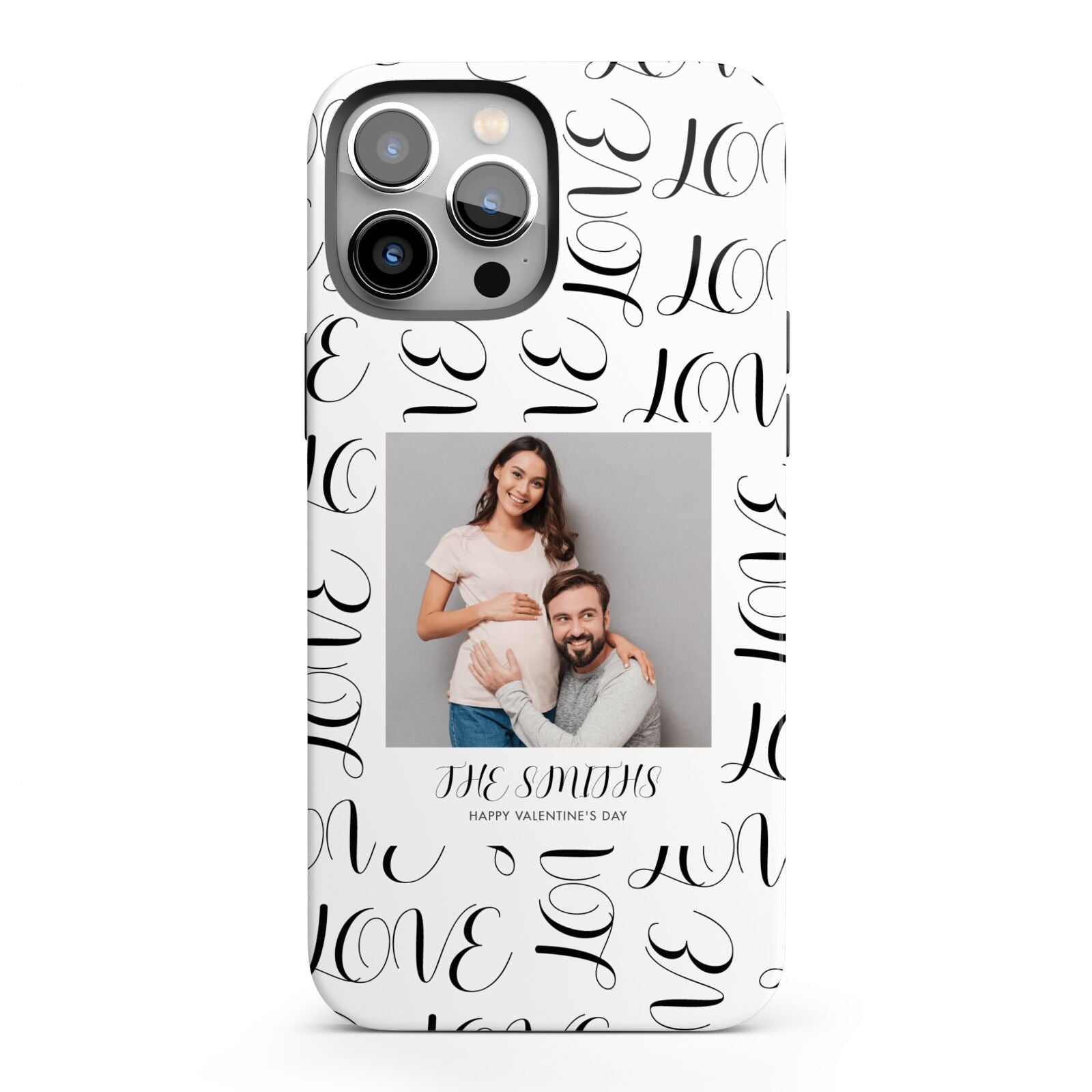 Happy Valentines Day Photo Upload iPhone 13 Pro Max Full Wrap 3D Tough Case
