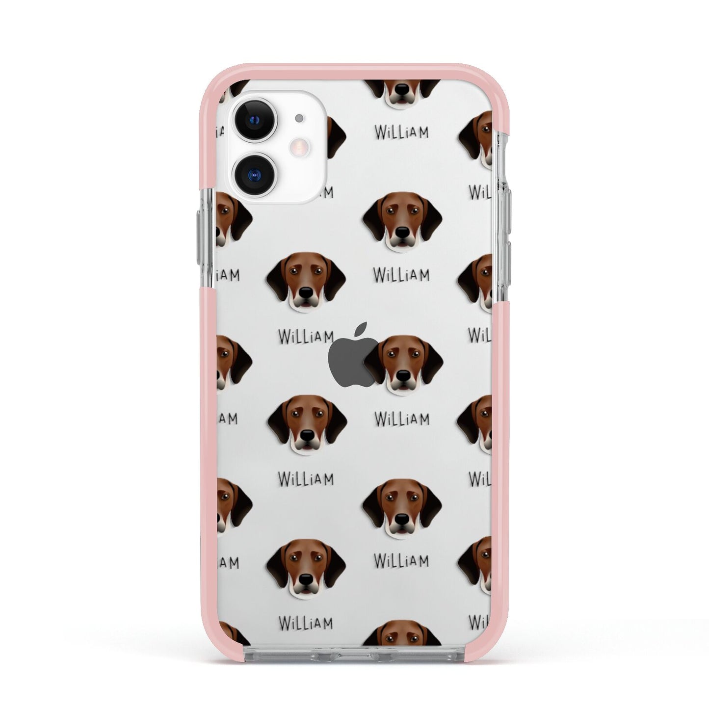 Harrier Icon with Name Apple iPhone 11 in White with Pink Impact Case