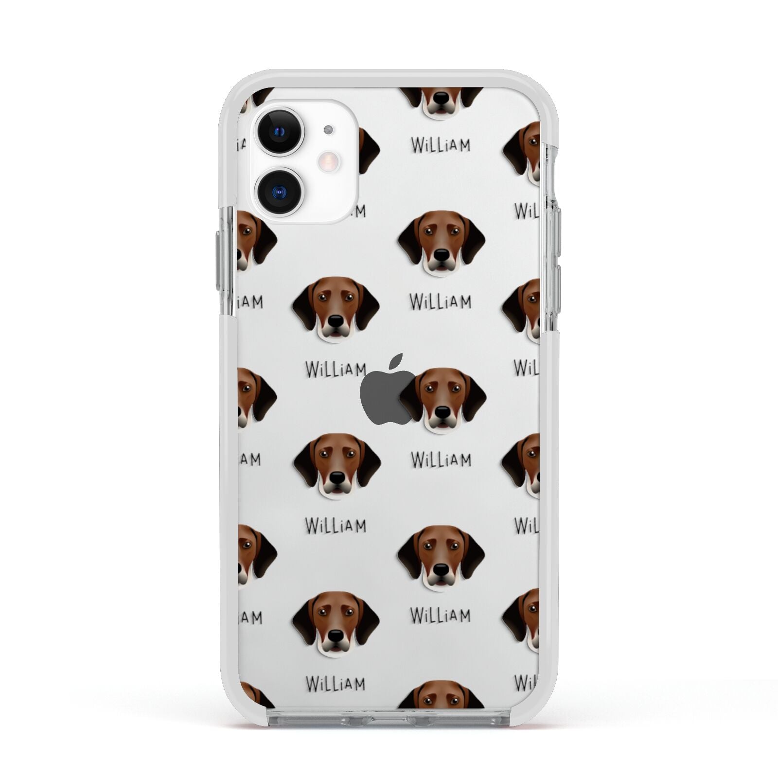 Harrier Icon with Name Apple iPhone 11 in White with White Impact Case