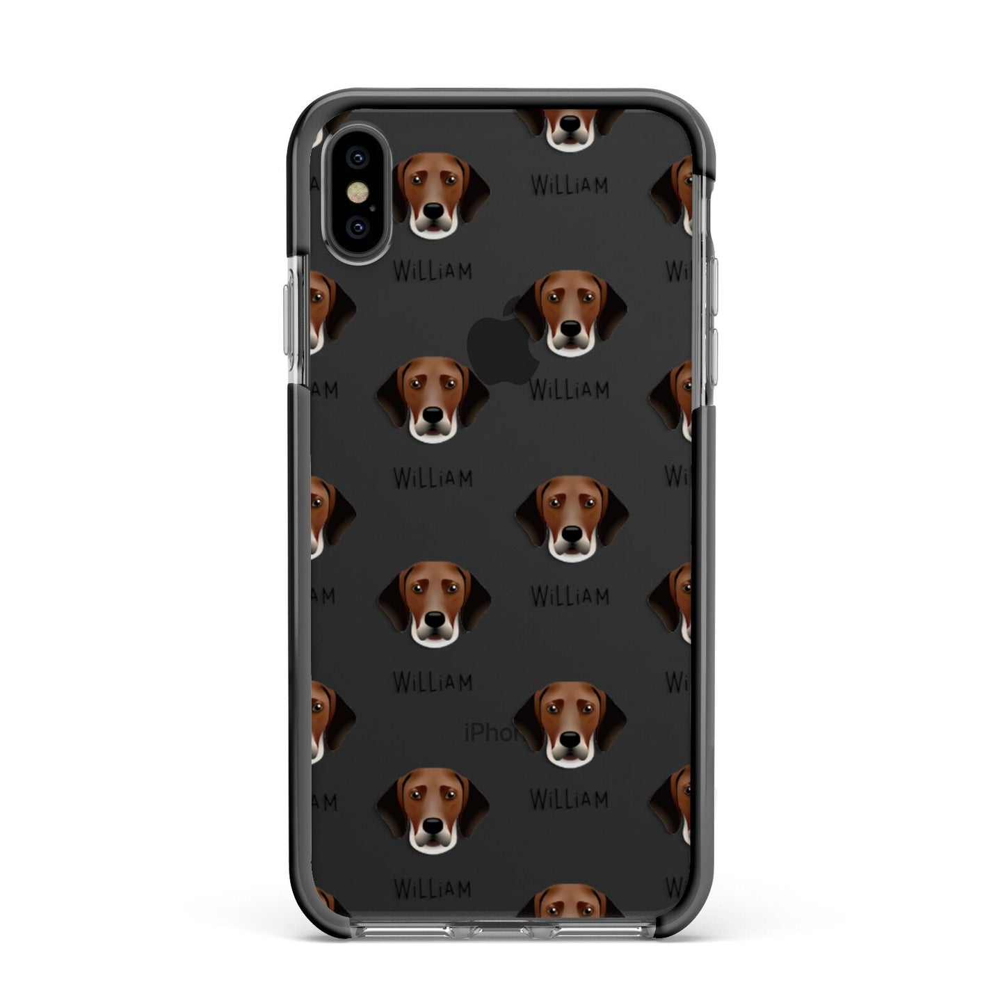 Harrier Icon with Name Apple iPhone Xs Max Impact Case Black Edge on Black Phone