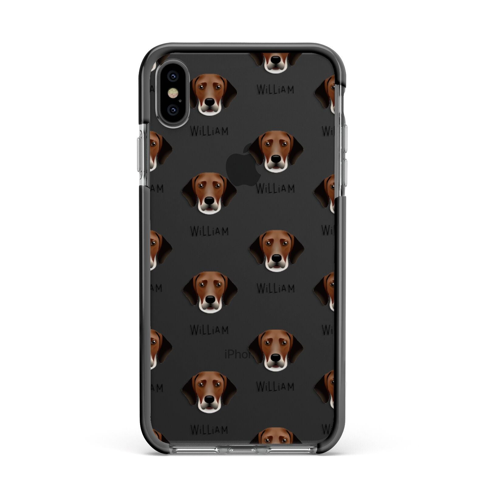 Harrier Icon with Name Apple iPhone Xs Max Impact Case Black Edge on Black Phone